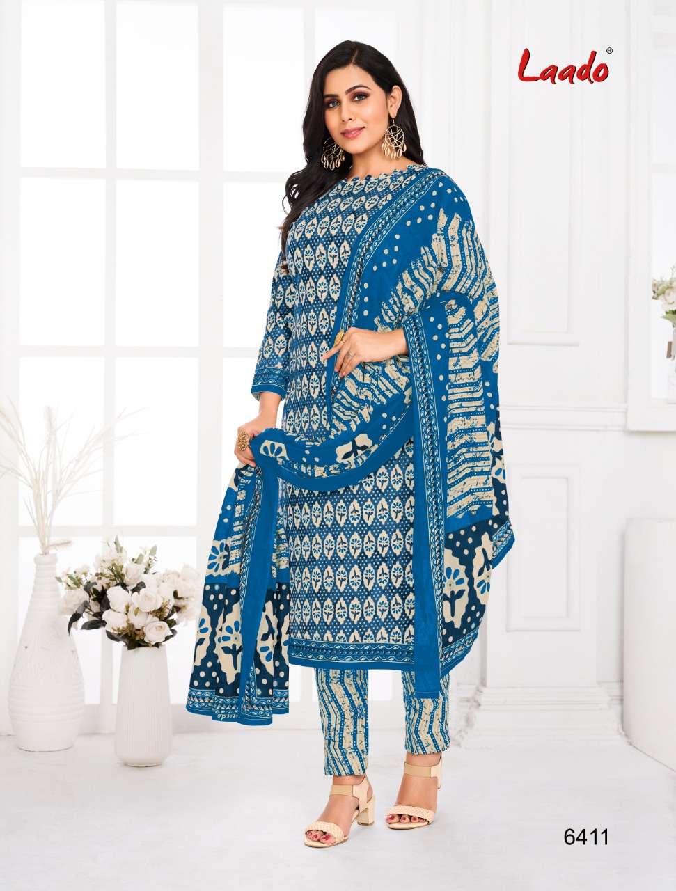 LAADO VOL-64 BY LAADO 6401 TO 6420 SERIES BEAUTIFUL SUITS COLORFUL STYLISH FANCY CASUAL WEAR & ETHNIC WEAR PURE COTTON DRESSES AT WHOLESALE PRICE