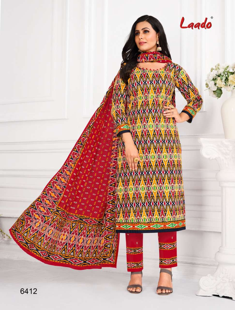 LAADO VOL-64 BY LAADO 6401 TO 6420 SERIES BEAUTIFUL SUITS COLORFUL STYLISH FANCY CASUAL WEAR & ETHNIC WEAR PURE COTTON DRESSES AT WHOLESALE PRICE