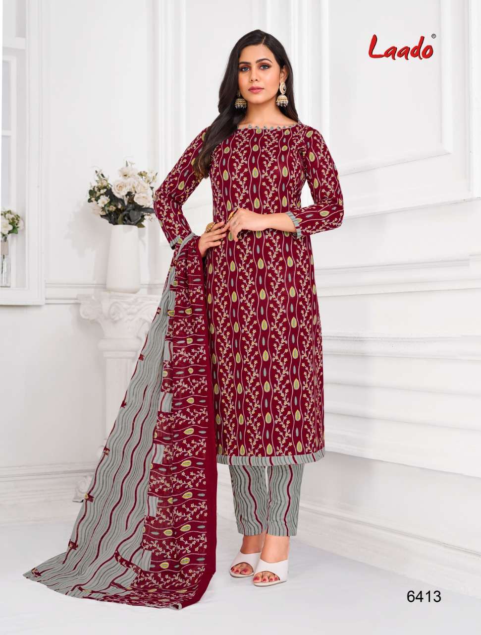 LAADO VOL-64 BY LAADO 6401 TO 6420 SERIES BEAUTIFUL SUITS COLORFUL STYLISH FANCY CASUAL WEAR & ETHNIC WEAR PURE COTTON DRESSES AT WHOLESALE PRICE