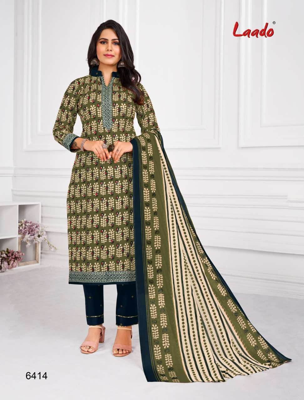 LAADO VOL-64 BY LAADO 6401 TO 6420 SERIES BEAUTIFUL SUITS COLORFUL STYLISH FANCY CASUAL WEAR & ETHNIC WEAR PURE COTTON DRESSES AT WHOLESALE PRICE