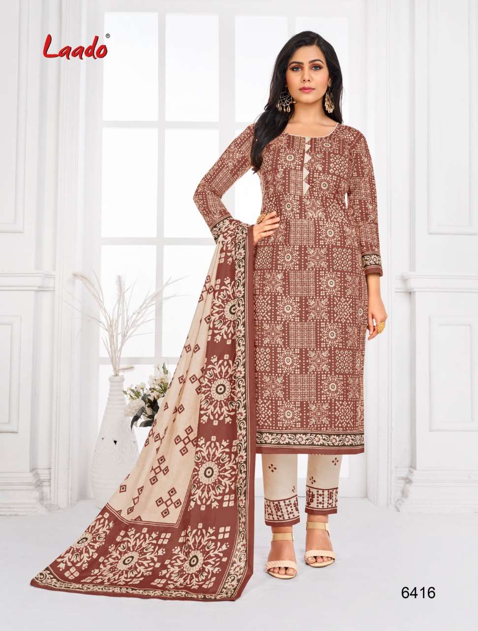 LAADO VOL-64 BY LAADO 6401 TO 6420 SERIES BEAUTIFUL SUITS COLORFUL STYLISH FANCY CASUAL WEAR & ETHNIC WEAR PURE COTTON DRESSES AT WHOLESALE PRICE