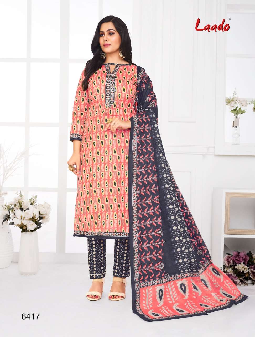 LAADO VOL-64 BY LAADO 6401 TO 6420 SERIES BEAUTIFUL SUITS COLORFUL STYLISH FANCY CASUAL WEAR & ETHNIC WEAR PURE COTTON DRESSES AT WHOLESALE PRICE