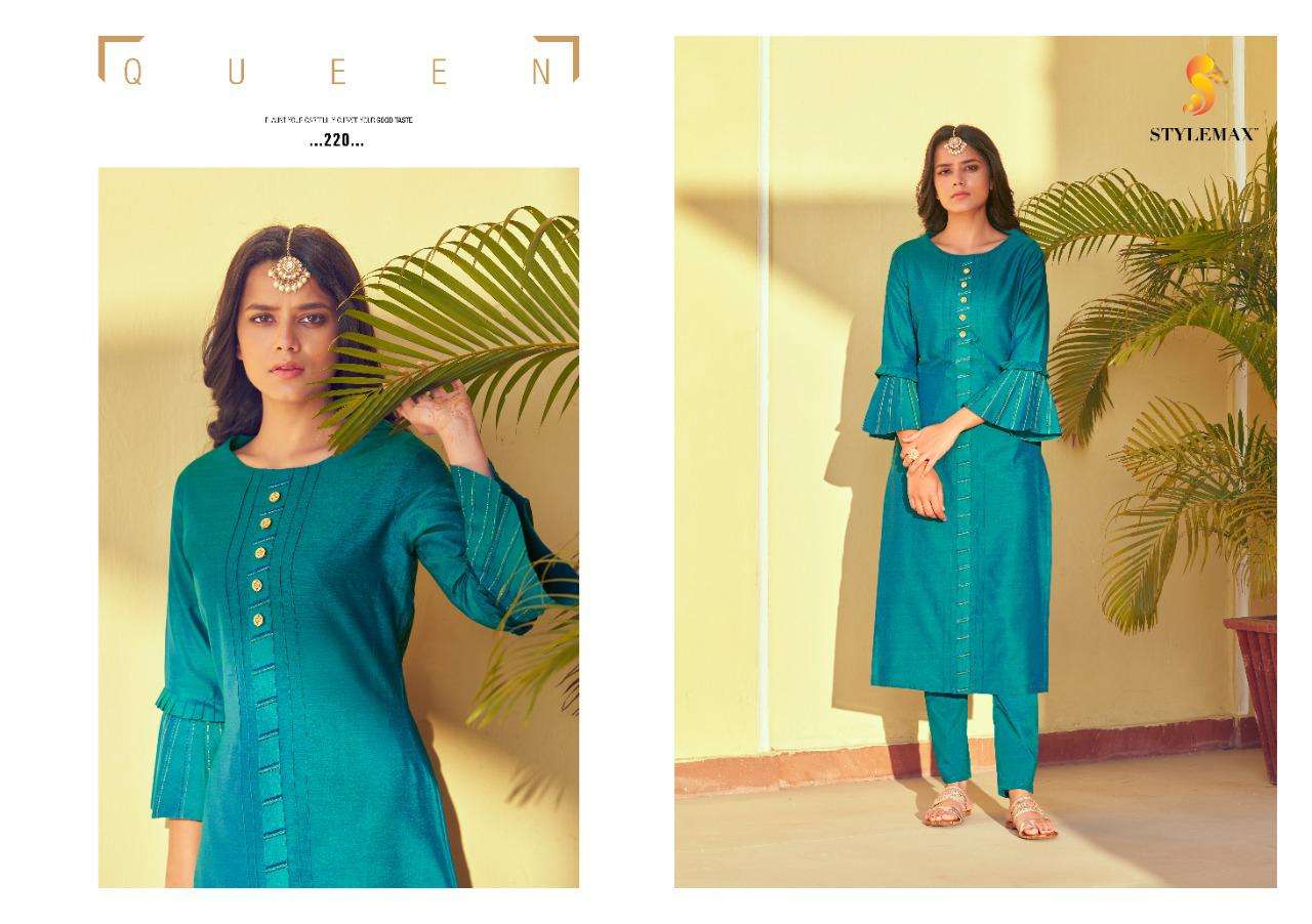 KAIRA VOL-2 BY STYLEMAX 211 TO 221 SERIES DESIGNER STYLISH FANCY COLORFUL BEAUTIFUL PARTY WEAR & ETHNIC WEAR COLLECTION FANCY KURTIS WITH BOTTOM AT WHOLESALE PRICE