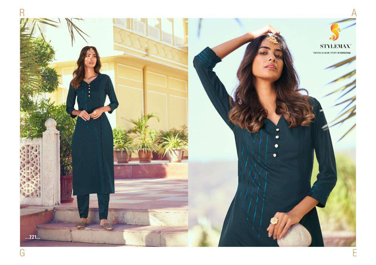 KAIRA VOL-2 BY STYLEMAX 211 TO 221 SERIES DESIGNER STYLISH FANCY COLORFUL BEAUTIFUL PARTY WEAR & ETHNIC WEAR COLLECTION FANCY KURTIS WITH BOTTOM AT WHOLESALE PRICE