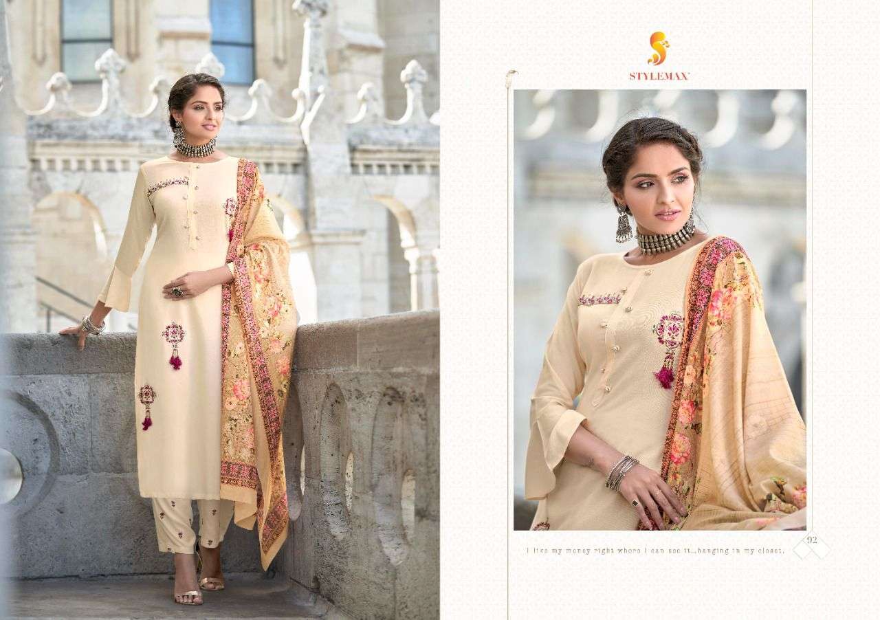 FIZA BY STYLEMAX 91 TO 96 SERIES BEAUTIFUL SUITS COLORFUL STYLISH FANCY CASUAL WEAR & ETHNIC WEAR RAYON DRESSES AT WHOLESALE PRICE