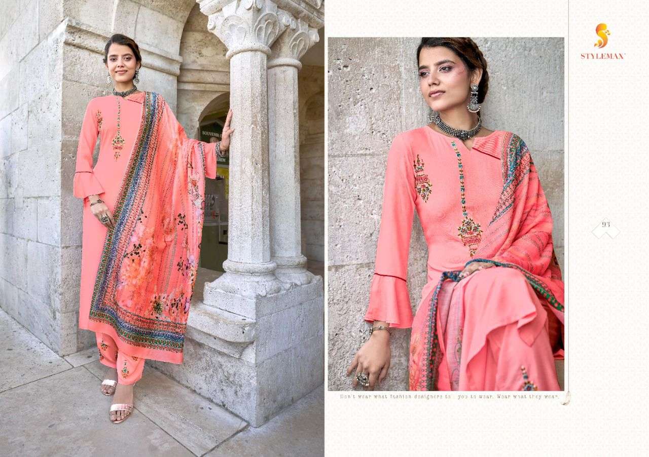 FIZA BY STYLEMAX 91 TO 96 SERIES BEAUTIFUL SUITS COLORFUL STYLISH FANCY CASUAL WEAR & ETHNIC WEAR RAYON DRESSES AT WHOLESALE PRICE