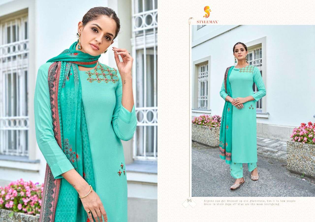 FIZA BY STYLEMAX 91 TO 96 SERIES BEAUTIFUL SUITS COLORFUL STYLISH FANCY CASUAL WEAR & ETHNIC WEAR RAYON DRESSES AT WHOLESALE PRICE