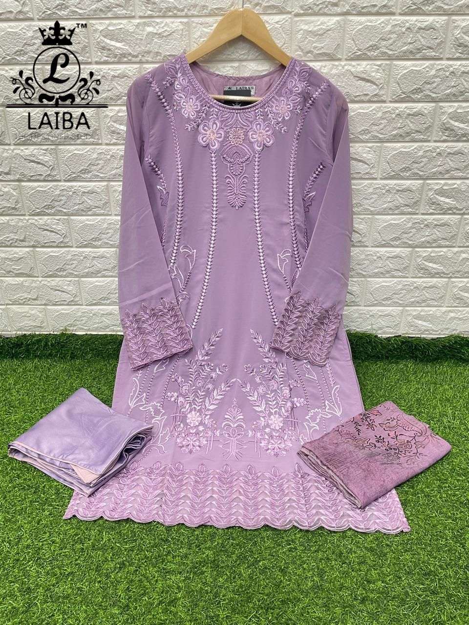 AM VOL-124 BY LAIBA 124-A TO 124-D SERIES BEAUTIFUL PAKISTANI SUITS COLORFUL STYLISH FANCY CASUAL WEAR & ETHNIC WEAR PURE GEORGETTE DRESSES AT WHOLESALE PRICE