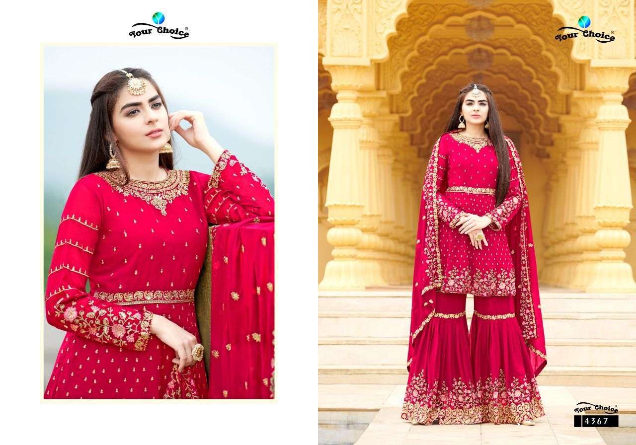 Zaraa Vol-12 By Your Choice 4367 To 4372 Series Beautiful Sharara Suits Stylish Fancy Colorful Casual Wear & Ethnic Wear Georgette Embroidery Dresses At Wholesale Price