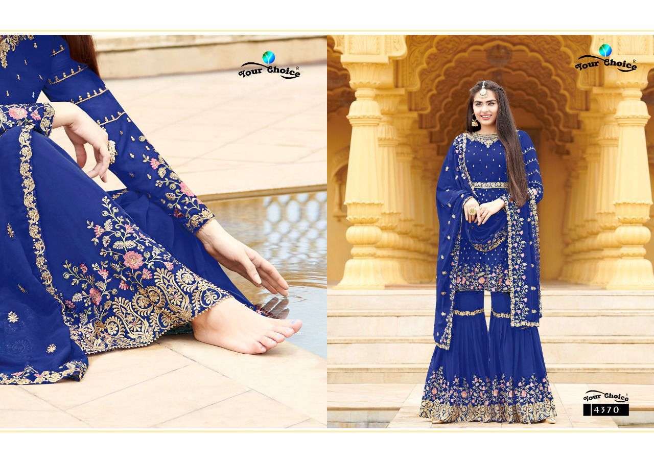 Zaraa Vol-12 By Your Choice 4367 To 4372 Series Beautiful Sharara Suits Stylish Fancy Colorful Casual Wear & Ethnic Wear Georgette Embroidery Dresses At Wholesale Price
