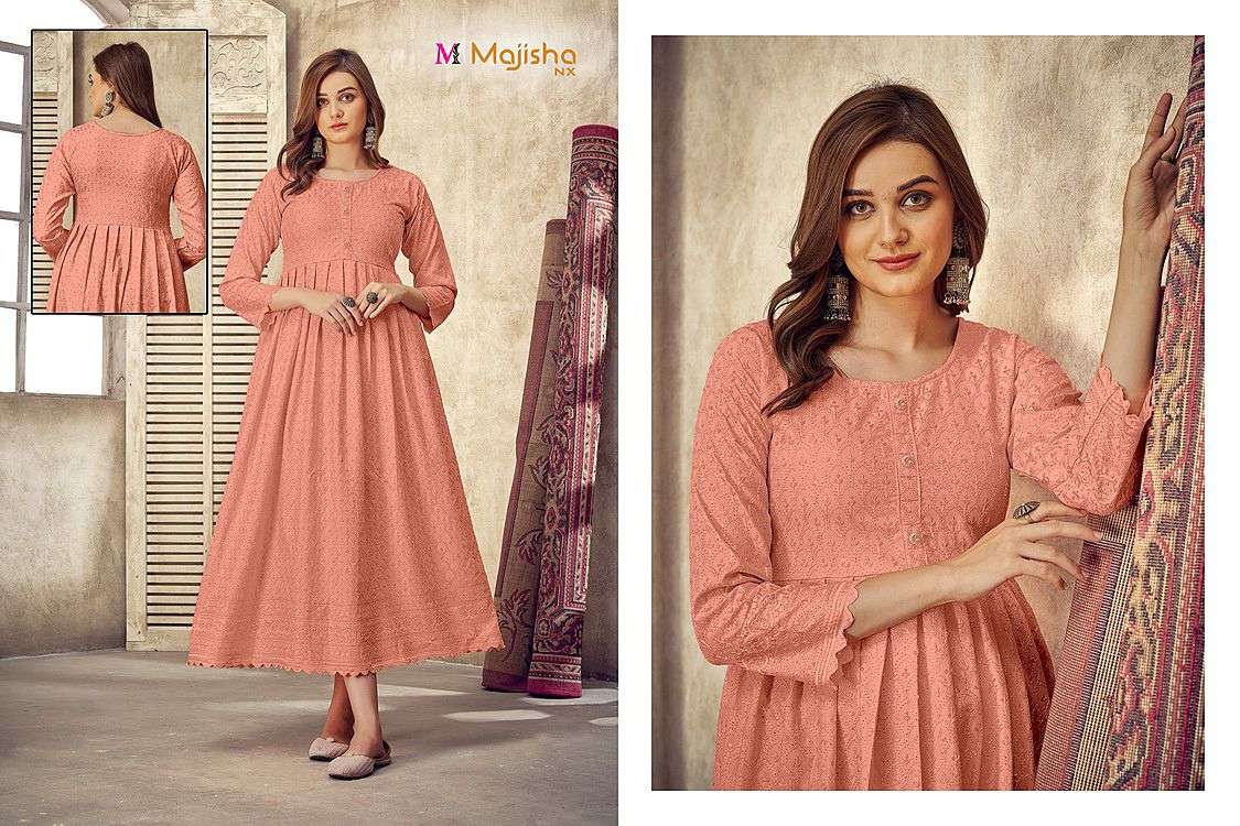 COLLEGE GIRL BY MAJISHA NX 01 TO 15 SERIES BEAUTIFUL STYLISH FANCY COLORFUL CASUAL WEAR & ETHNIC WEAR HEAVY RAYON GOWNS AT WHOLESALE PRICE