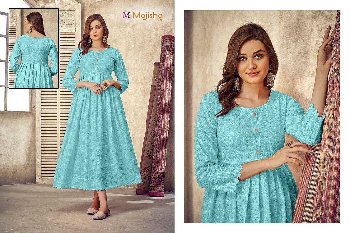 COLLEGE GIRL BY MAJISHA NX 01 TO 15 SERIES BEAUTIFUL STYLISH FANCY COLORFUL CASUAL WEAR & ETHNIC WEAR HEAVY RAYON GOWNS AT WHOLESALE PRICE