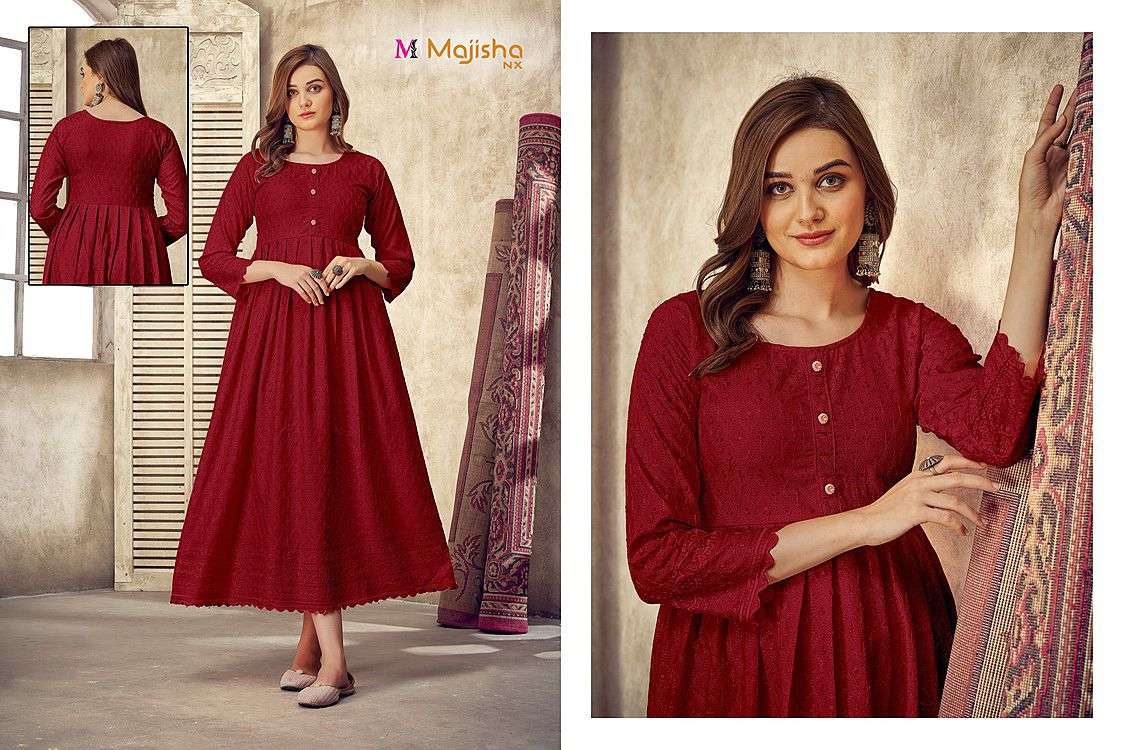 COLLEGE GIRL BY MAJISHA NX 01 TO 15 SERIES BEAUTIFUL STYLISH FANCY COLORFUL CASUAL WEAR & ETHNIC WEAR HEAVY RAYON GOWNS AT WHOLESALE PRICE