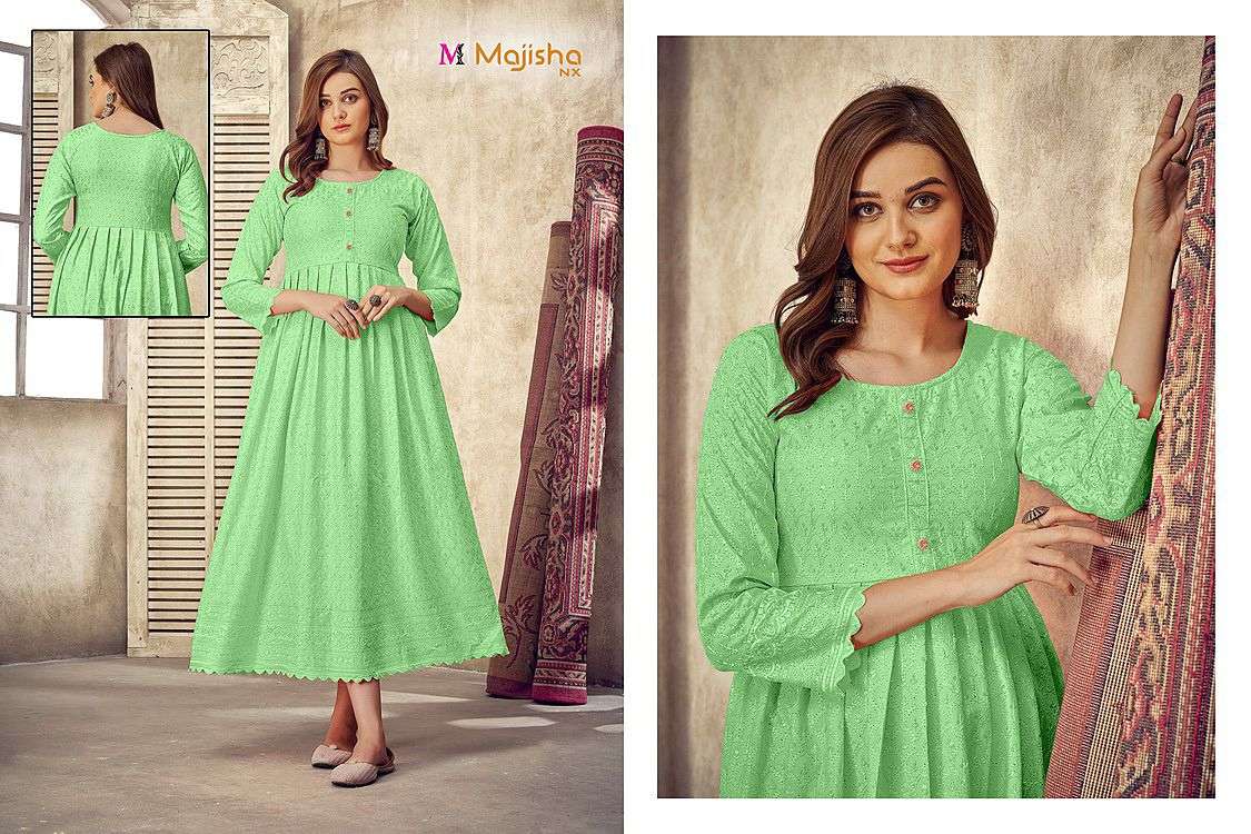 COLLEGE GIRL BY MAJISHA NX 01 TO 15 SERIES BEAUTIFUL STYLISH FANCY COLORFUL CASUAL WEAR & ETHNIC WEAR HEAVY RAYON GOWNS AT WHOLESALE PRICE