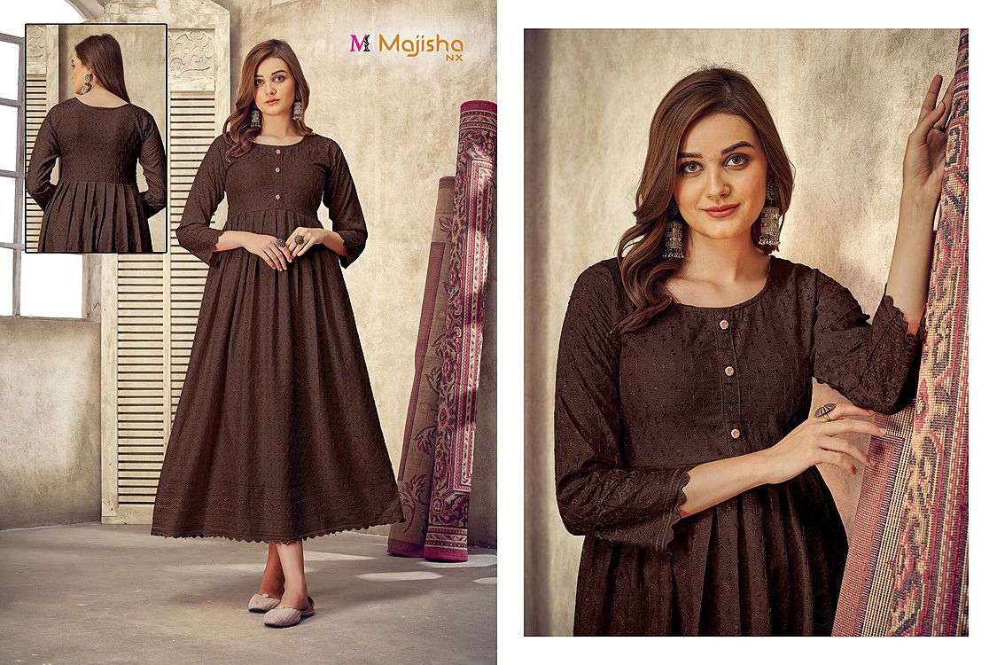 COLLEGE GIRL BY MAJISHA NX 01 TO 15 SERIES BEAUTIFUL STYLISH FANCY COLORFUL CASUAL WEAR & ETHNIC WEAR HEAVY RAYON GOWNS AT WHOLESALE PRICE