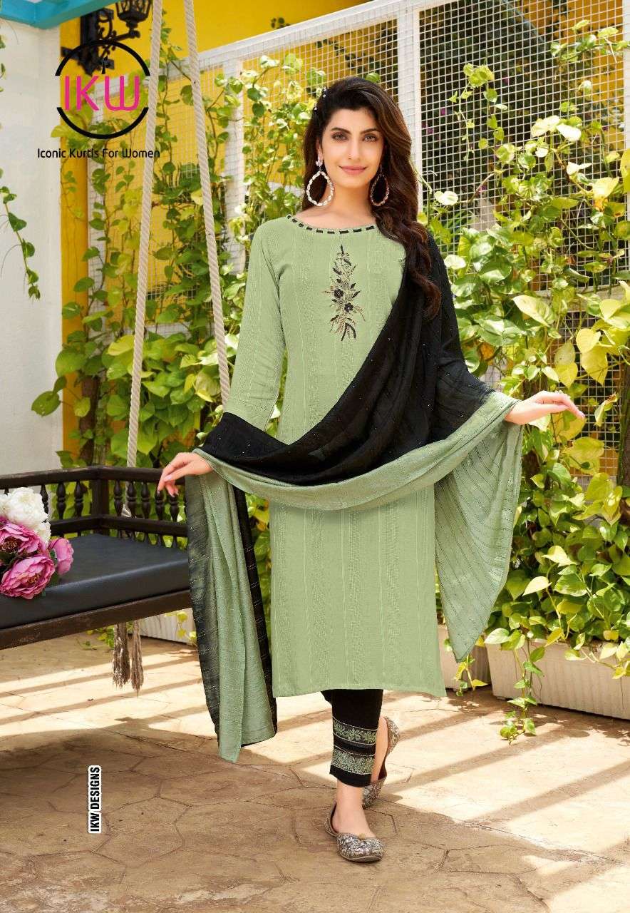 HAZEL BY IKW 001 TO 008 SERIES BEAUTIFUL SUITS COLORFUL STYLISH FANCY CASUAL WEAR & ETHNIC WEAR VISCOSE DRESSES AT WHOLESALE PRICE