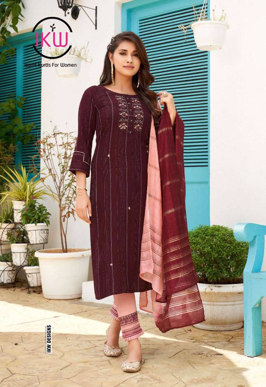 HAZEL BY IKW 001 TO 008 SERIES BEAUTIFUL SUITS COLORFUL STYLISH FANCY CASUAL WEAR & ETHNIC WEAR VISCOSE DRESSES AT WHOLESALE PRICE
