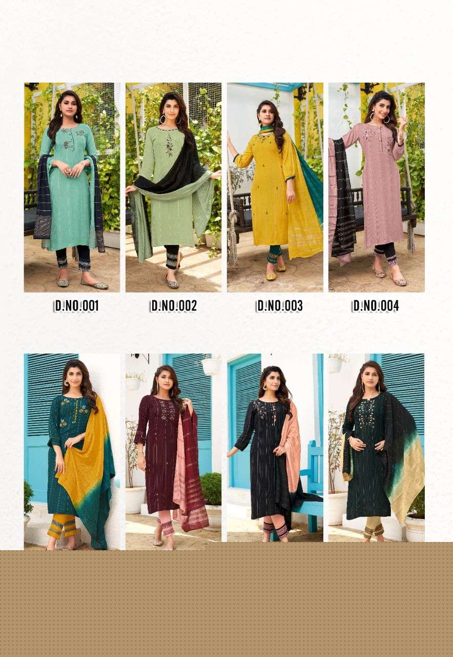 HAZEL BY IKW 001 TO 008 SERIES BEAUTIFUL SUITS COLORFUL STYLISH FANCY CASUAL WEAR & ETHNIC WEAR VISCOSE DRESSES AT WHOLESALE PRICE