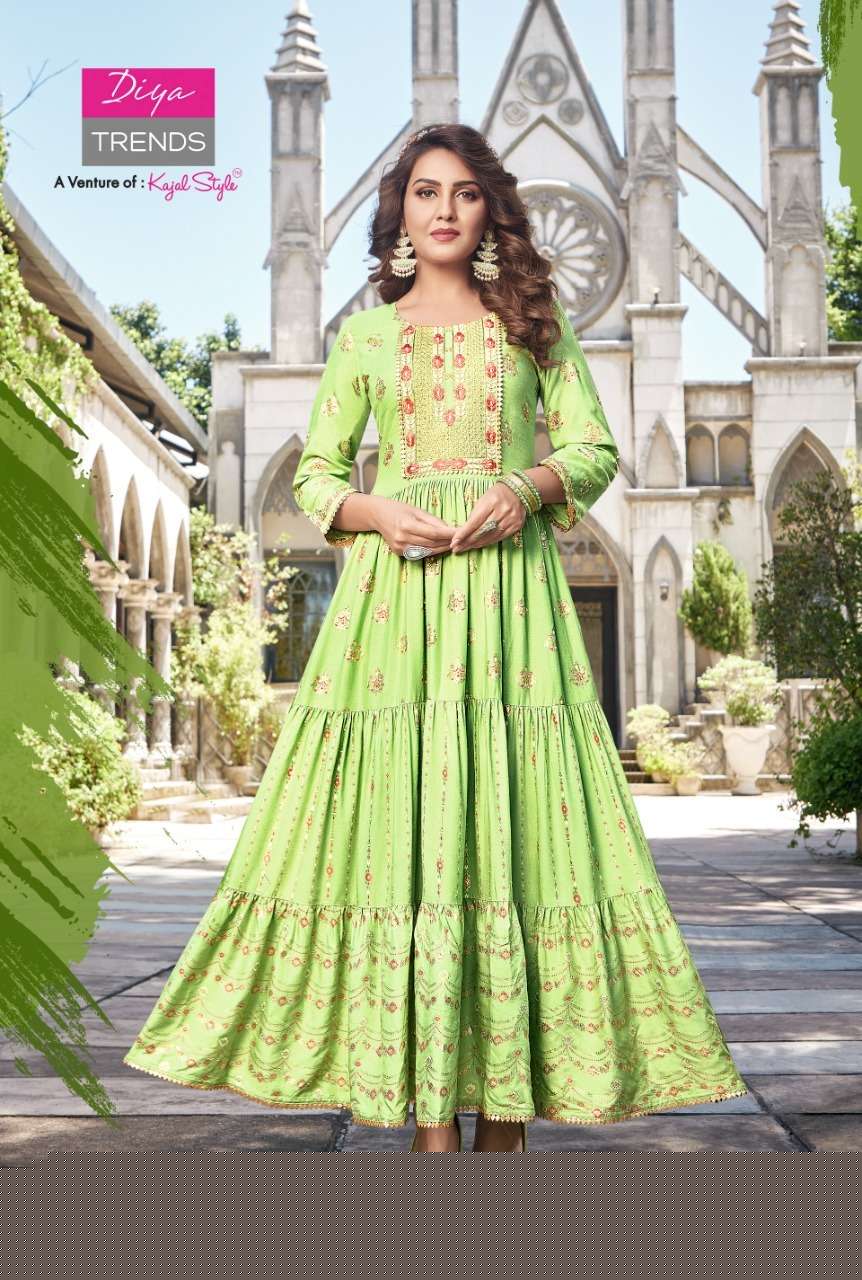 GROOM VOL-4 BY DIYA TRENDS 4001 TO 4010 SERIES DESIGNER STYLISH FANCY COLORFUL BEAUTIFUL PARTY WEAR & ETHNIC WEAR COLLECTION RAYON PRINT GOWNS AT WHOLESALE PRICE