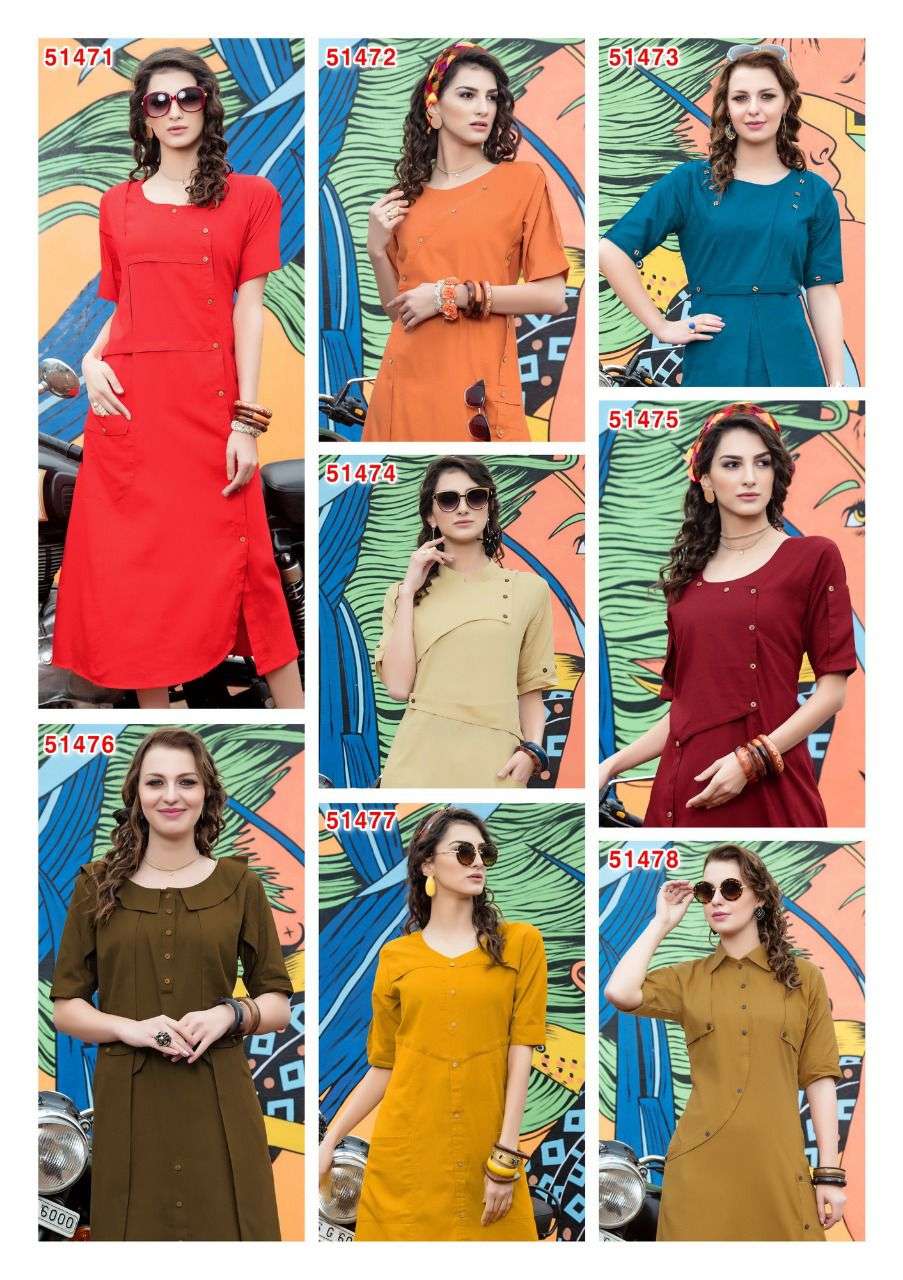 JESSICA BY V STUDIO 51471 TO 51478 SERIES DESIGNER STYLISH FANCY COLORFUL BEAUTIFUL PARTY WEAR & ETHNIC WEAR COLLECTION PURE COTTON KURTIS AT WHOLESALE PRICE