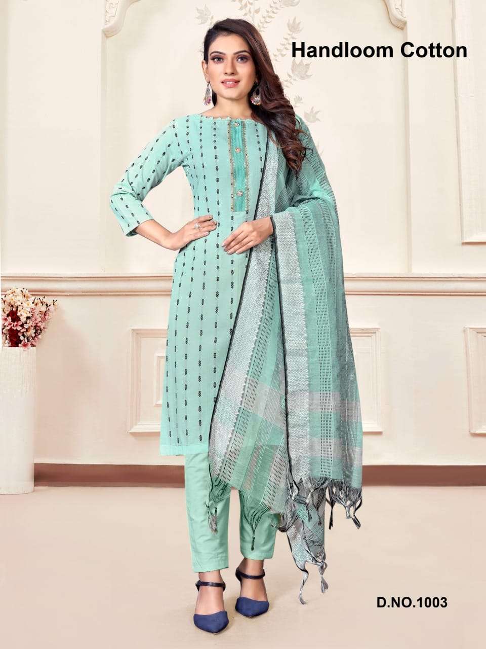 HANDLOOM COTTON BY RAHUL NX 1001 TO 1004 SERIES BEAUTIFUL SUITS COLORFUL STYLISH FANCY CASUAL WEAR & ETHNIC WEAR COTTON DRESSES AT WHOLESALE PRICE
