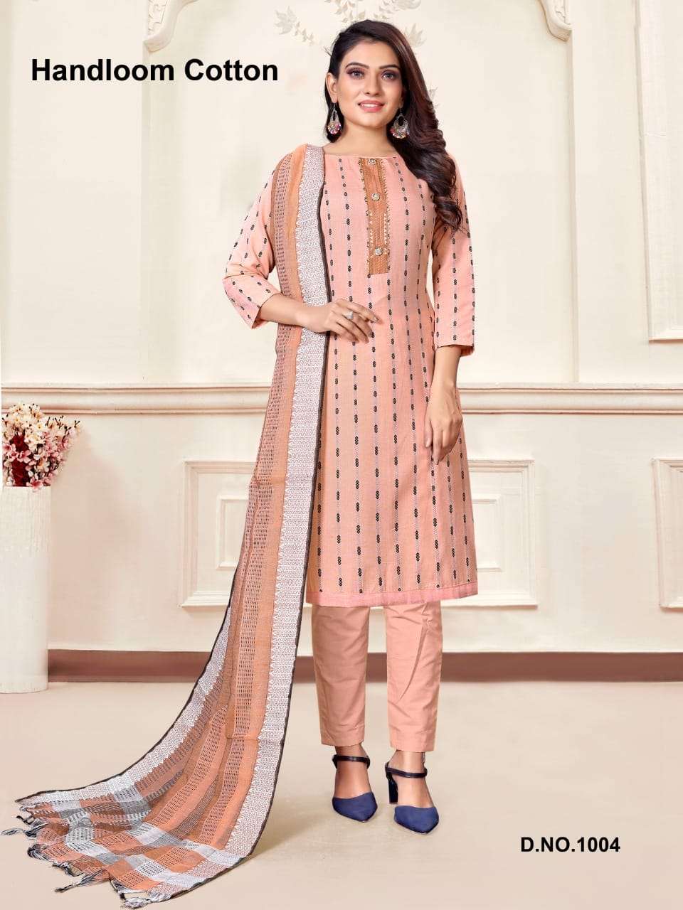 HANDLOOM COTTON BY RAHUL NX 1001 TO 1004 SERIES BEAUTIFUL SUITS COLORFUL STYLISH FANCY CASUAL WEAR & ETHNIC WEAR COTTON DRESSES AT WHOLESALE PRICE