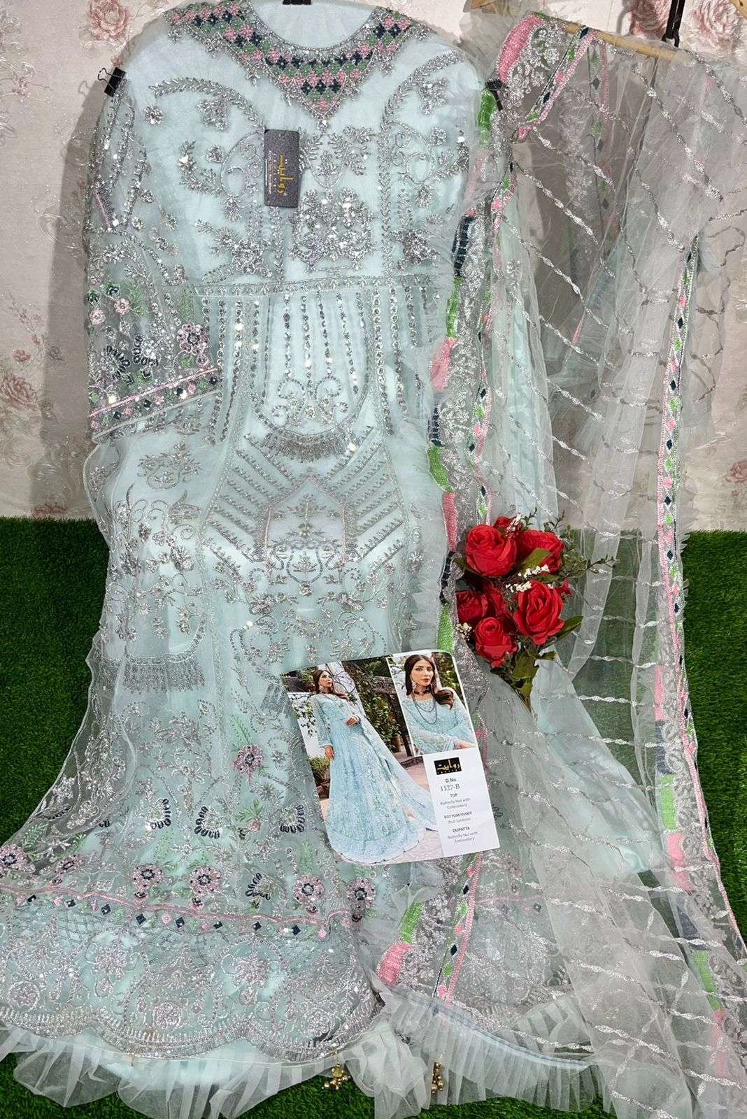 EMAAN ADEEL SPECIAL BY RAWAYAT 1127-A TO 1127-D SERIES PAKISTANI SUITS BEAUTIFUL FANCY COLORFUL STYLISH PARTY WEAR & OCCASIONAL WEAR NET EMBROIDERY DRESSES AT WHOLESALE PRICE