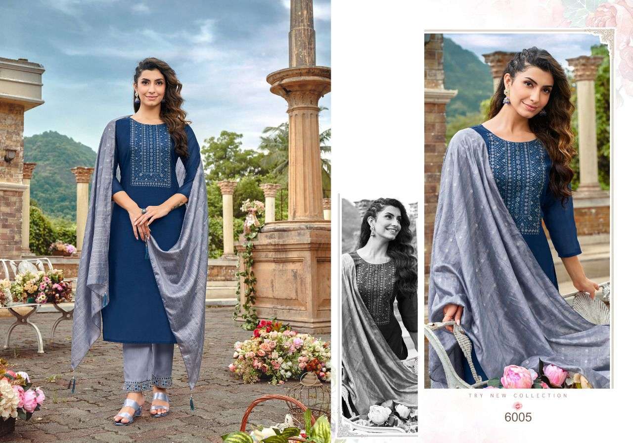 KAASHVI BY HARIYAALI 6003 TO 6010 SERIES SUITS BEAUTIFUL FANCY COLORFUL STYLISH PARTY WEAR & OCCASIONAL WEAR MODAL SILK DRESSES AT WHOLESALE PRICE