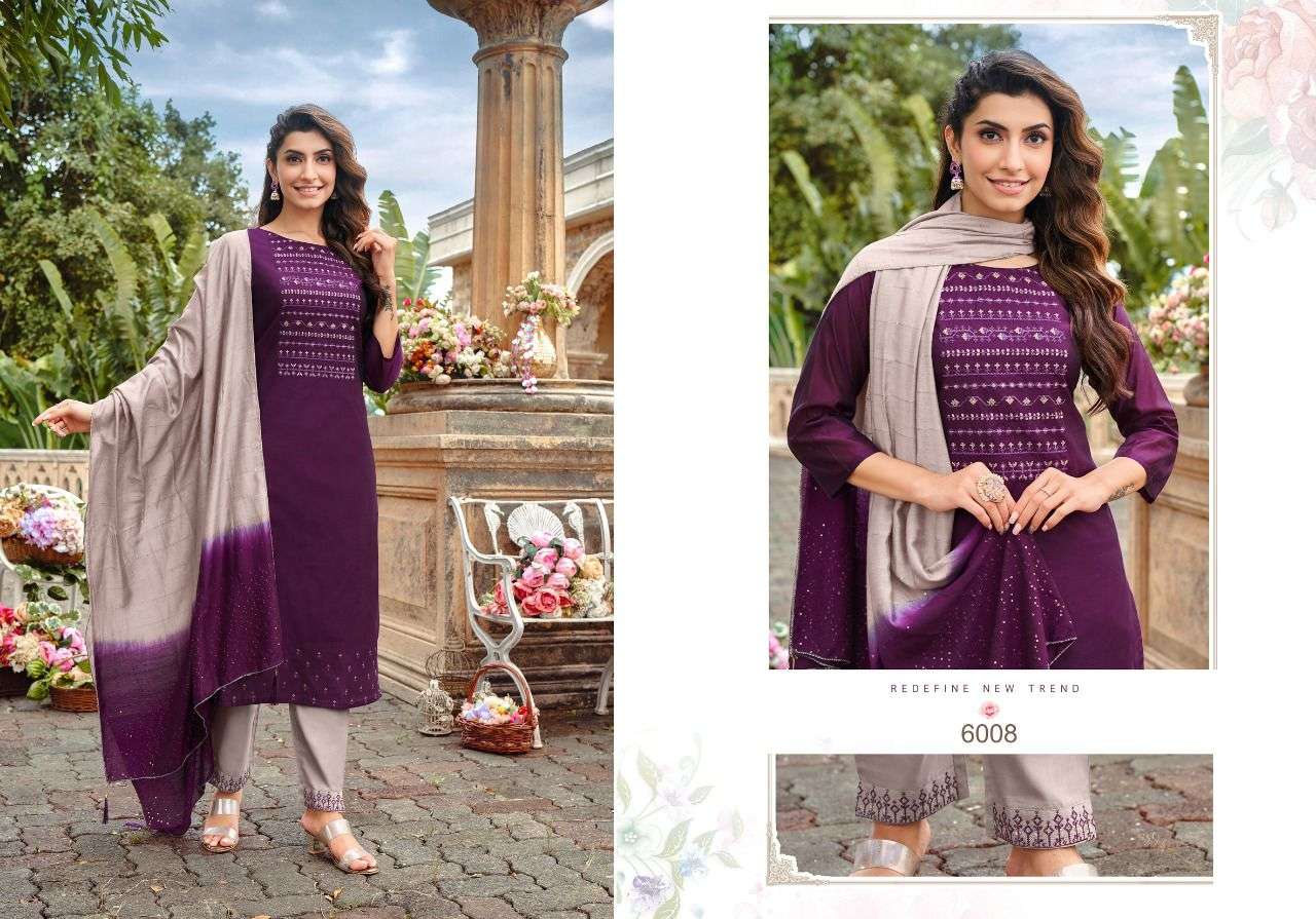 KAASHVI BY HARIYAALI 6003 TO 6010 SERIES SUITS BEAUTIFUL FANCY COLORFUL STYLISH PARTY WEAR & OCCASIONAL WEAR MODAL SILK DRESSES AT WHOLESALE PRICE