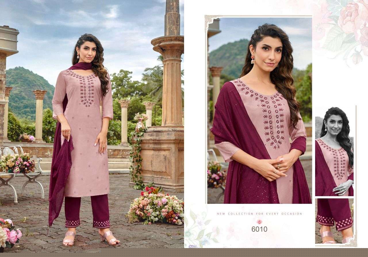 KAASHVI BY HARIYAALI 6003 TO 6010 SERIES SUITS BEAUTIFUL FANCY COLORFUL STYLISH PARTY WEAR & OCCASIONAL WEAR MODAL SILK DRESSES AT WHOLESALE PRICE