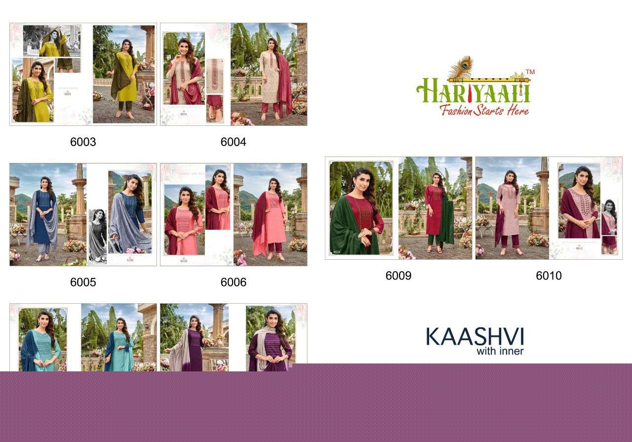 KAASHVI BY HARIYAALI 6003 TO 6010 SERIES SUITS BEAUTIFUL FANCY COLORFUL STYLISH PARTY WEAR & OCCASIONAL WEAR MODAL SILK DRESSES AT WHOLESALE PRICE