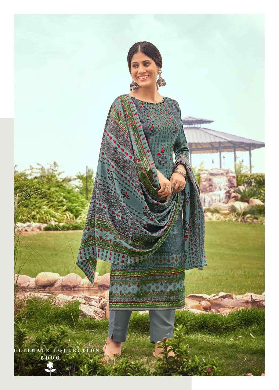 KASHMIR KI KALI VOL-5 BY RADHA FABS 5001 TO 5010 SERIES SUITS BEAUTIFUL FANCY COLORFUL STYLISH PARTY WEAR & OCCASIONAL WEAR PURE PASHMINA DRESSES AT WHOLESALE PRICE