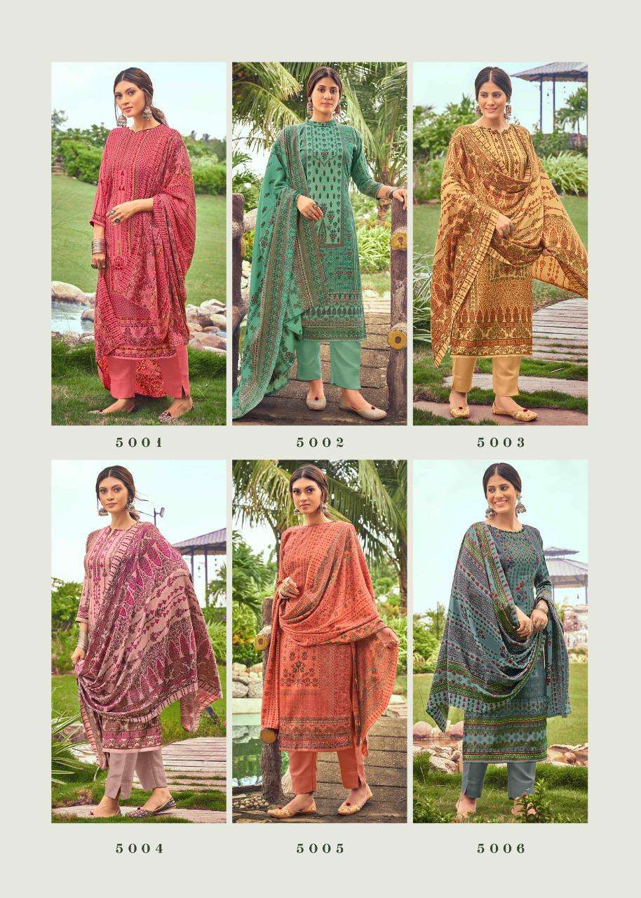 KASHMIR KI KALI VOL-5 BY RADHA FABS 5001 TO 5010 SERIES SUITS BEAUTIFUL FANCY COLORFUL STYLISH PARTY WEAR & OCCASIONAL WEAR PURE PASHMINA DRESSES AT WHOLESALE PRICE