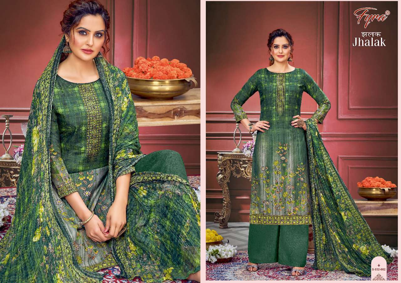 JHALAK BY FYRA 932-001 TO 932-008 SERIES BEAUTIFUL SUITS COLORFUL STYLISH FANCY CASUAL WEAR & ETHNIC WEAR PURE MUSLIN DIGITAL PRINT DRESSES AT WHOLESALE PRICE