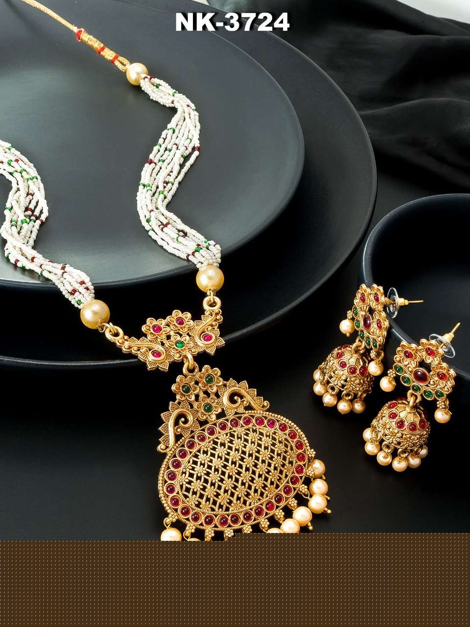 NK-3723 SERIES BY FASHID WHOLESALE 3723 TO 3728 SERIES TRADITIONAL IMITATION JEWELLERY FOR INDIAN ATTIRE AT EXCLUSIVE RANGE.