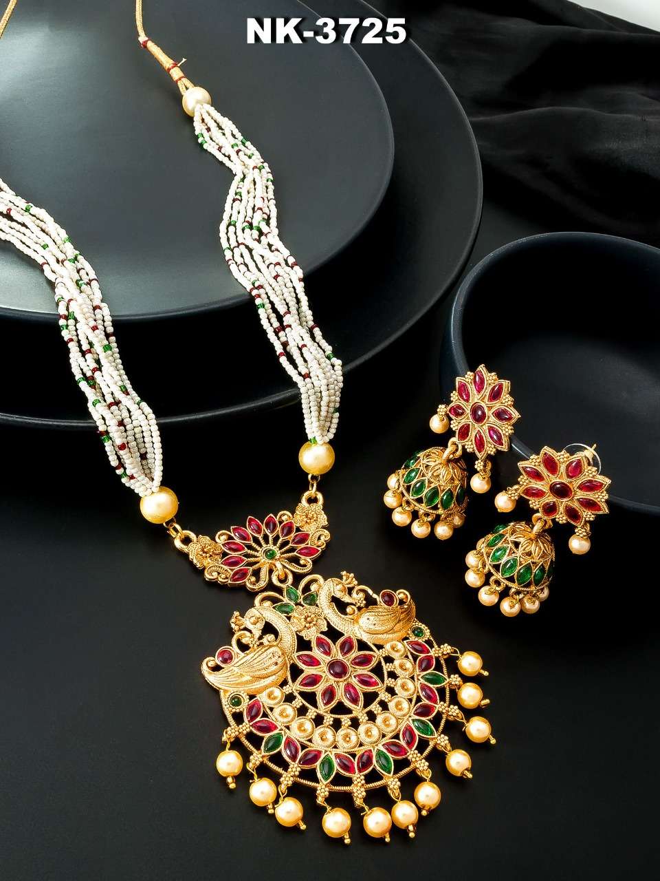 NK-3723 SERIES BY FASHID WHOLESALE 3723 TO 3728 SERIES TRADITIONAL IMITATION JEWELLERY FOR INDIAN ATTIRE AT EXCLUSIVE RANGE.