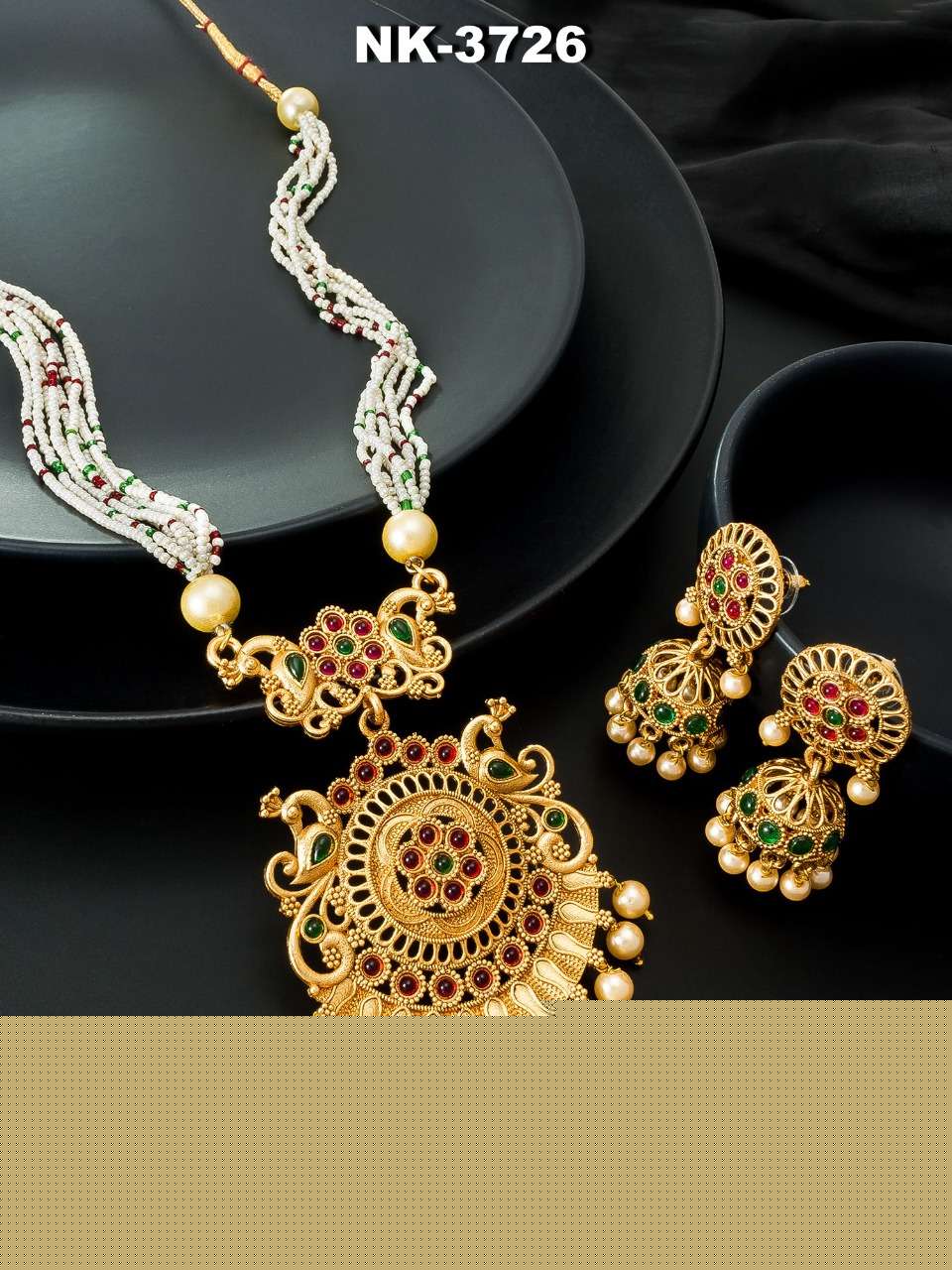 NK-3723 SERIES BY FASHID WHOLESALE 3723 TO 3728 SERIES TRADITIONAL IMITATION JEWELLERY FOR INDIAN ATTIRE AT EXCLUSIVE RANGE.