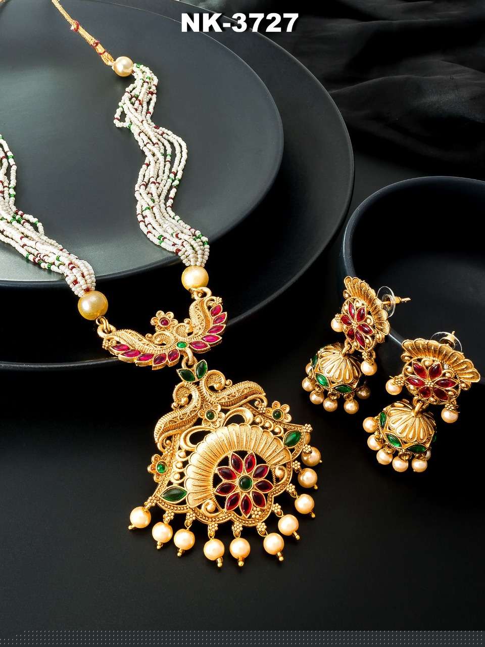 NK-3723 SERIES BY FASHID WHOLESALE 3723 TO 3728 SERIES TRADITIONAL IMITATION JEWELLERY FOR INDIAN ATTIRE AT EXCLUSIVE RANGE.