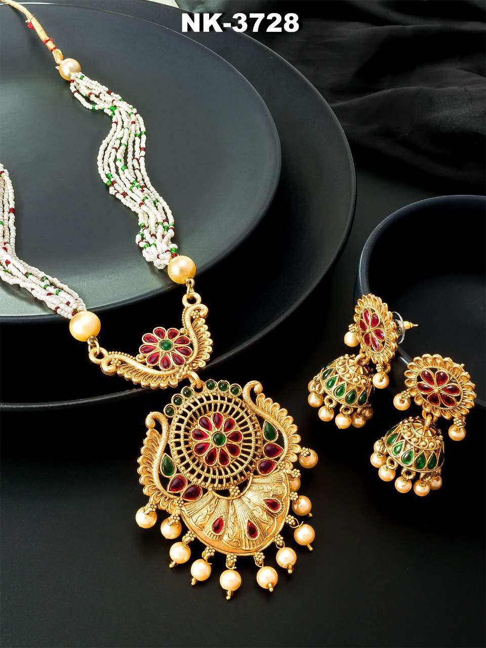 NK-3723 SERIES BY FASHID WHOLESALE 3723 TO 3728 SERIES TRADITIONAL IMITATION JEWELLERY FOR INDIAN ATTIRE AT EXCLUSIVE RANGE.