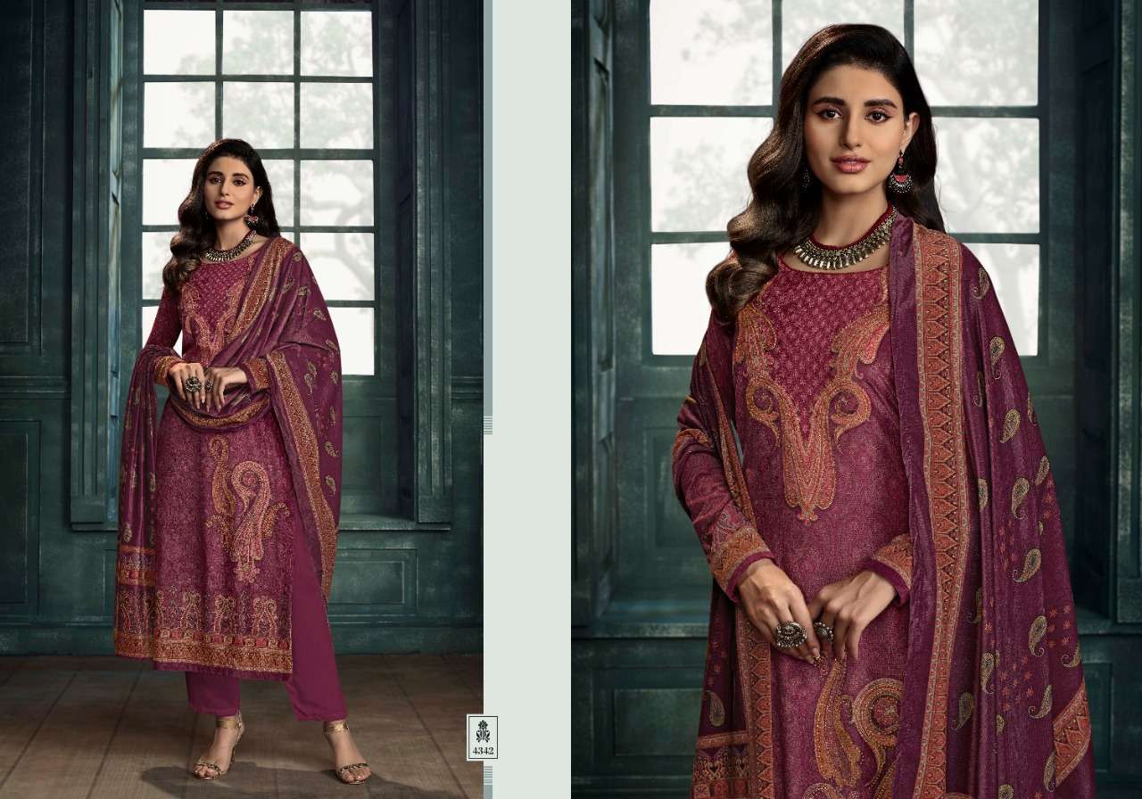 AARZOO BY CHARMY 4341 TO 4346 SERIES DESIGNER SUITS COLLECTION BEAUTIFUL STYLISH FANCY COLORFUL PARTY WEAR & OCCASIONAL WEAR VELVET EMBROIDERED DRESSES AT WHOLESALE PRICE