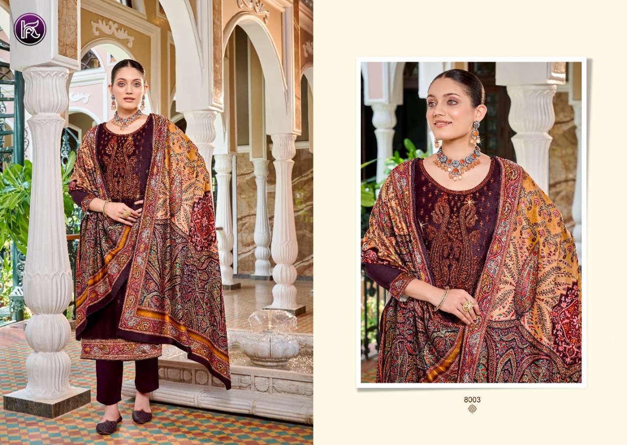 KALA SWAROVSKI VOL-2 BY KALA FASHION 8001 TO 8006 SERIES DESIGNER SUITS COLLECTION BEAUTIFUL STYLISH FANCY COLORFUL PARTY WEAR & OCCASIONAL WEAR VELVET DRESSES AT WHOLESALE PRICE
