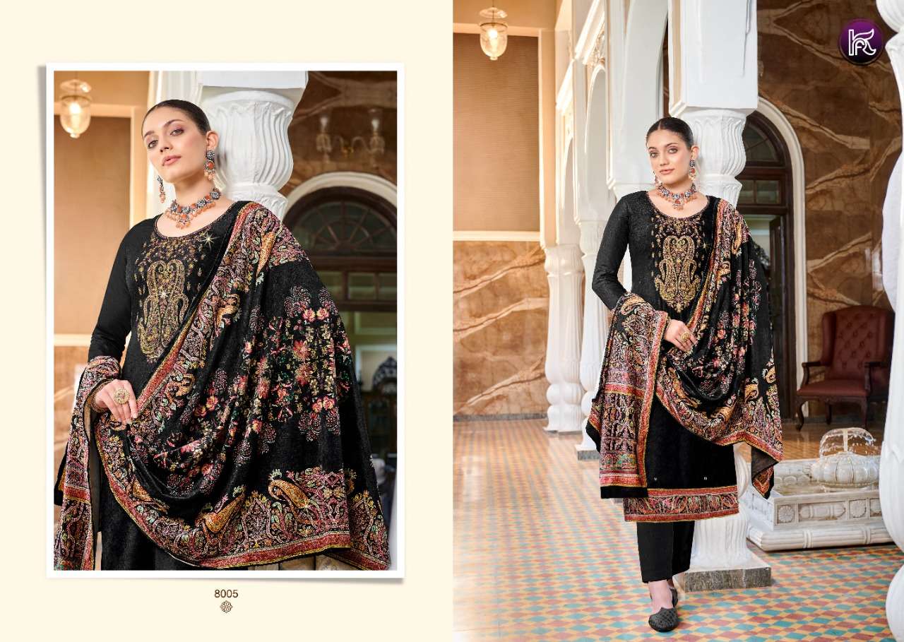 KALA SWAROVSKI VOL-2 BY KALA FASHION 8001 TO 8006 SERIES DESIGNER SUITS COLLECTION BEAUTIFUL STYLISH FANCY COLORFUL PARTY WEAR & OCCASIONAL WEAR VELVET DRESSES AT WHOLESALE PRICE