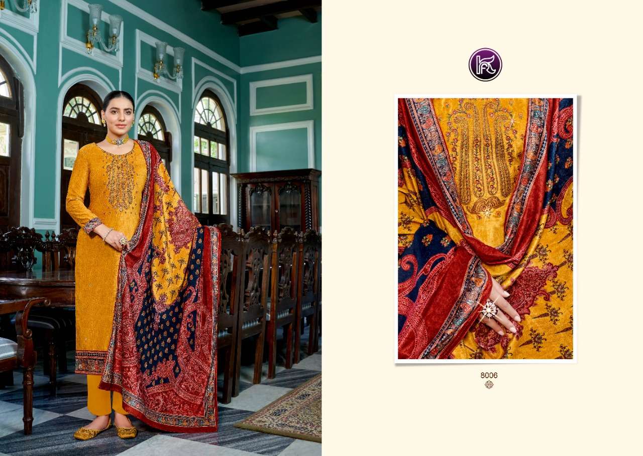 KALA SWAROVSKI VOL-2 BY KALA FASHION 8001 TO 8006 SERIES DESIGNER SUITS COLLECTION BEAUTIFUL STYLISH FANCY COLORFUL PARTY WEAR & OCCASIONAL WEAR VELVET DRESSES AT WHOLESALE PRICE