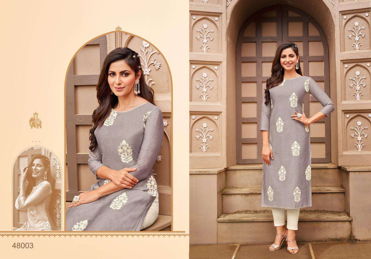 JERSEY VOL-2 BY ARTIO 48001 TO 48010 SERIES DESIGNER STYLISH FANCY COLORFUL BEAUTIFUL PARTY WEAR & ETHNIC WEAR COLLECTION MODAL SILK KURTIS AT WHOLESALE PRICE