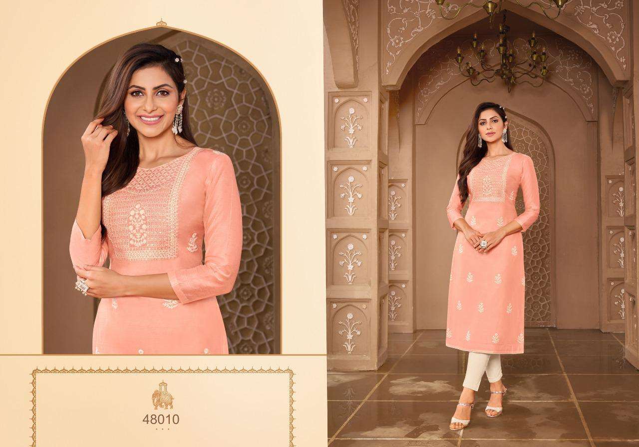 JERSEY VOL-2 BY ARTIO 48001 TO 48010 SERIES DESIGNER STYLISH FANCY COLORFUL BEAUTIFUL PARTY WEAR & ETHNIC WEAR COLLECTION MODAL SILK KURTIS AT WHOLESALE PRICE