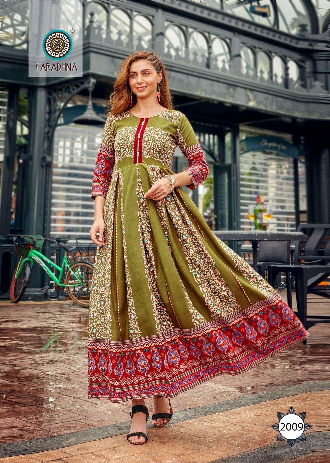 FASHION STRIPY VOL-2 BY ARADHNA FASHION 2001 TO 2012 SERIES BEAUTIFUL STYLISH FANCY COLORFUL CASUAL WEAR & ETHNIC WEAR RAYON FOIL GOWNS AT WHOLESALE PRICE