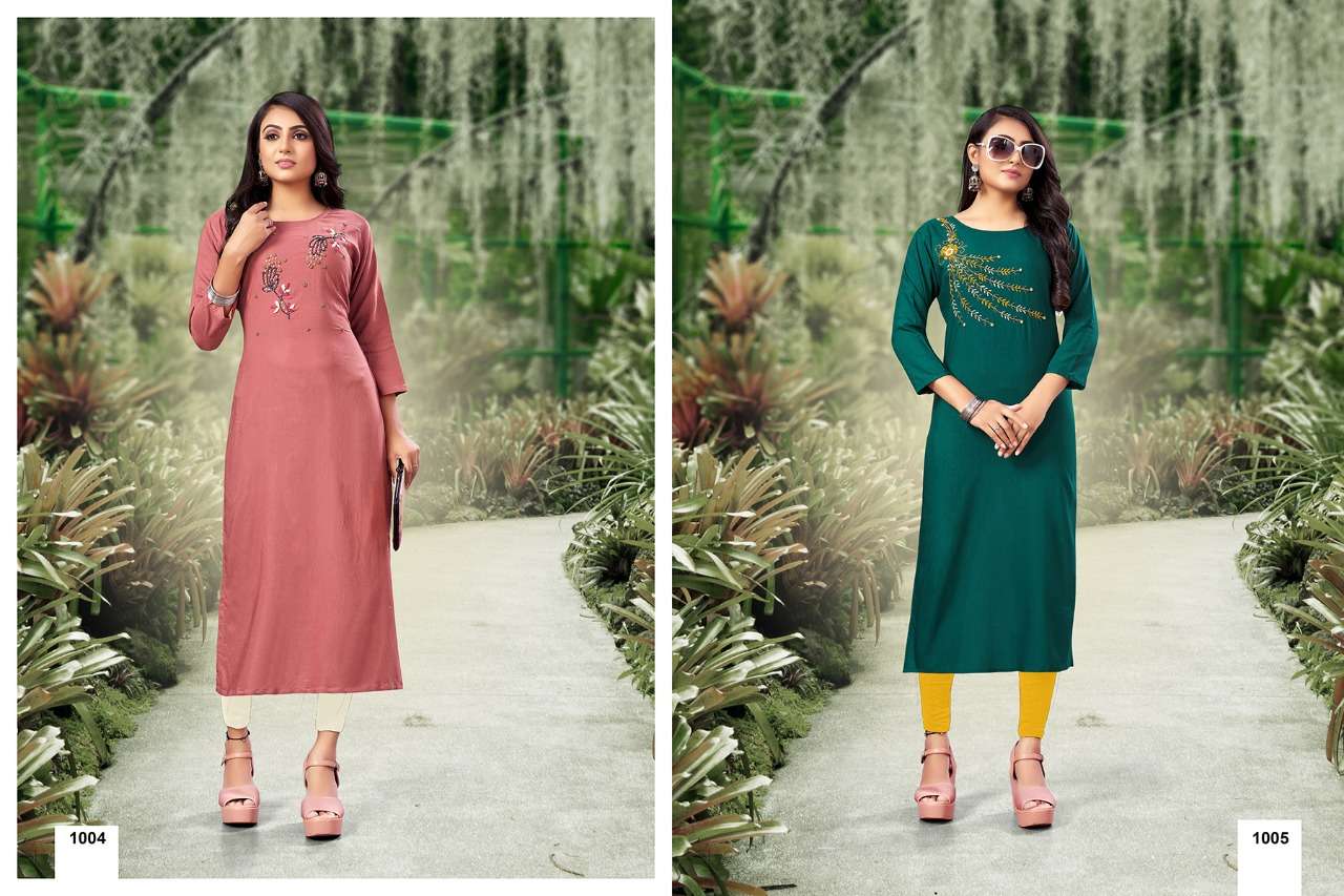 NAZAKAT BY JINESH NX 1001 TO 1008 SERIES BEAUTIFUL STYLISH FANCY COLORFUL CASUAL WEAR & ETHNIC WEAR VISCOSE SLUB KURTIS AT WHOLESALE PRICE