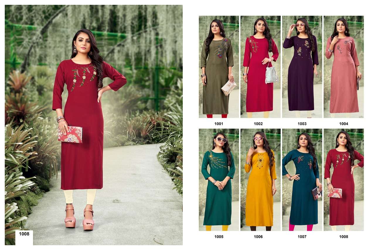 NAZAKAT BY JINESH NX 1001 TO 1008 SERIES BEAUTIFUL STYLISH FANCY COLORFUL CASUAL WEAR & ETHNIC WEAR VISCOSE SLUB KURTIS AT WHOLESALE PRICE