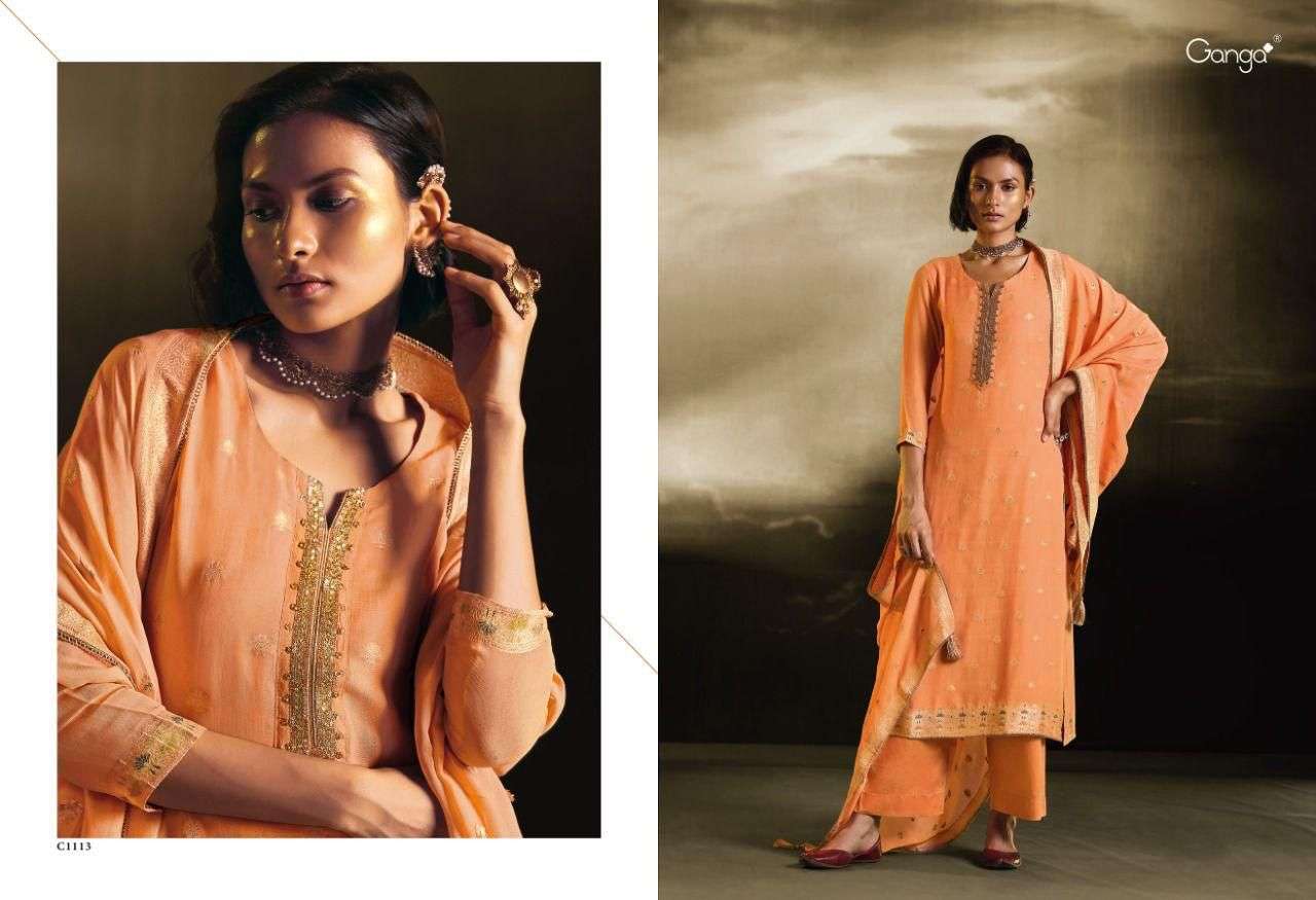 SHASHI BY GANGA FASHION 1110 TO 1115 SERIES BEAUTIFUL SUITS COLORFUL STYLISH FANCY CASUAL WEAR & ETHNIC WEAR VISCOSE GEORGETTE DRESSES AT WHOLESALE PRICE