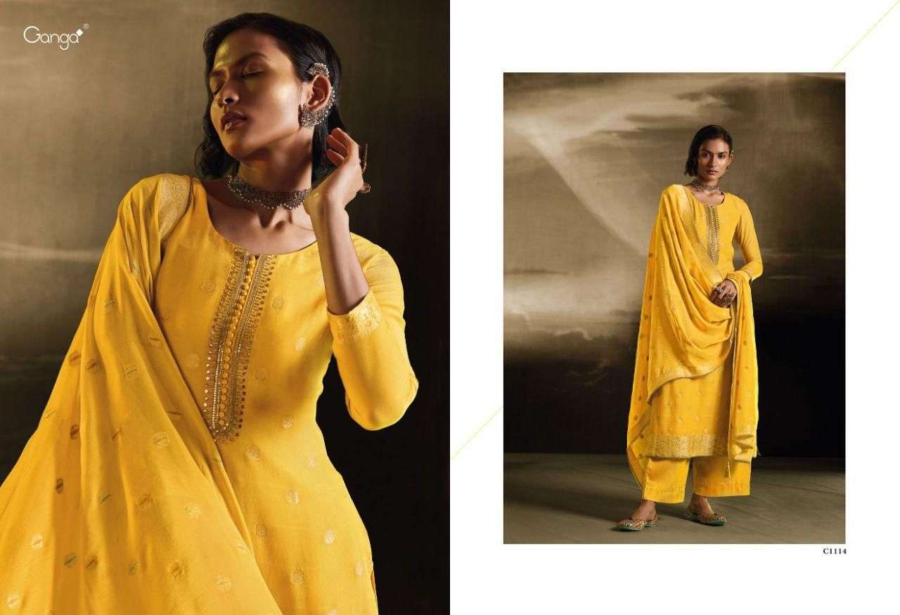 SHASHI BY GANGA FASHION 1110 TO 1115 SERIES BEAUTIFUL SUITS COLORFUL STYLISH FANCY CASUAL WEAR & ETHNIC WEAR VISCOSE GEORGETTE DRESSES AT WHOLESALE PRICE